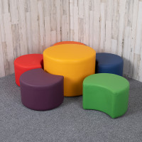 Flash Furniture ZB-FT-FLOWER-6012-GG Soft Seating Collaborative Flower Set for Classrooms and Common Spaces - Assorted Colors (12